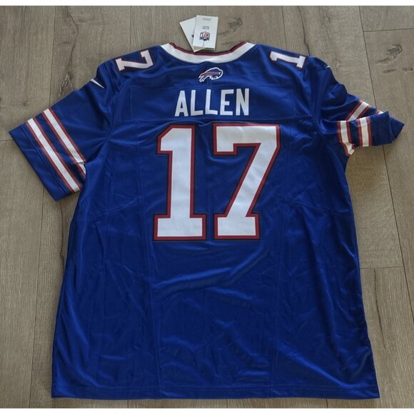 Men’s NFL Nike Vapor Limited #17 Josh Allen Buffalo Bills Jersey Blue Size XL - Picture 5 of 6